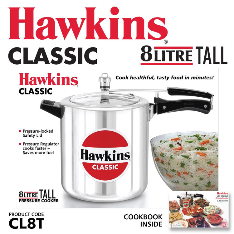 Aluminium Classic Pressure Cooker 8L CL8T