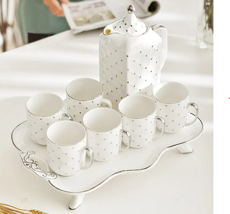 Silver Tea Pot & 6 Cup Set CX02