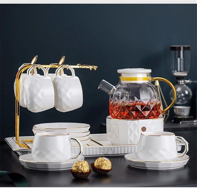 Gold Tea Pot & 6 Cup Set CX03