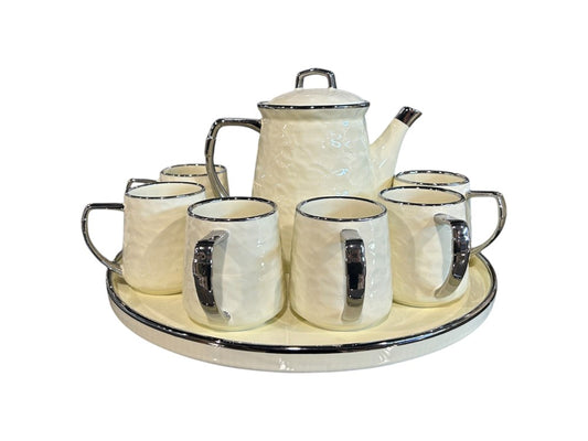 Silver Tea Pot & 6 Cup Set CX05