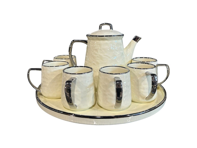 Silver Tea Pot & 6 Cup Set CX05
