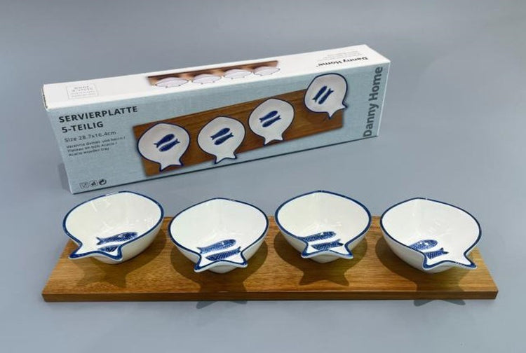 Fish Bowl 4" 4pc with Tray