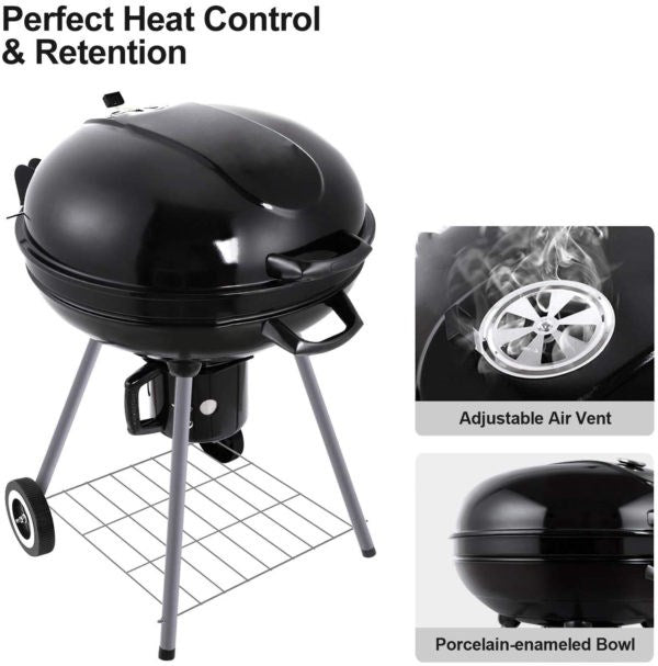 Charcoal BBQ Kettle Grill | 19" & 22" with Wheels & Lid | 2020