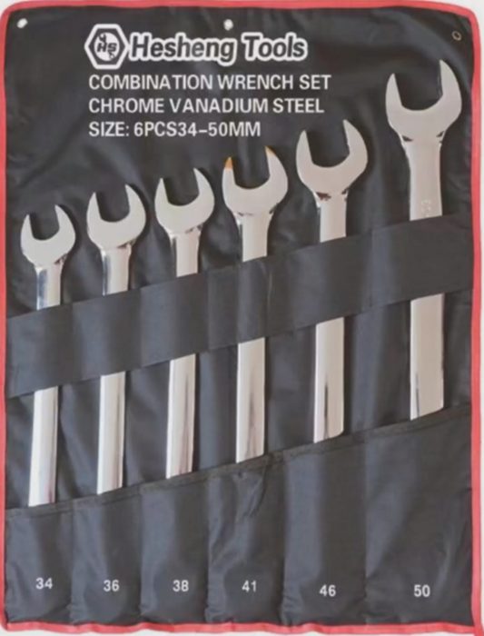 Combination Wrench Set 6pcs 34-50mm YW-J12F