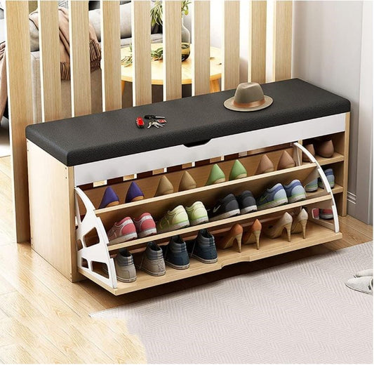 Shoe Cabinet Cream & Black HXD001419