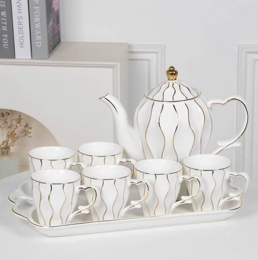 White Tea Cup 8pc Set 803-7