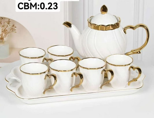 Tea Pot and Cup 8pc Set D-2
