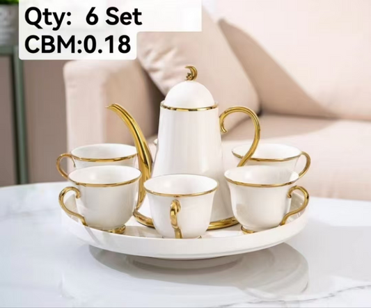 Tea Pot & Cup 6pc Set D-7