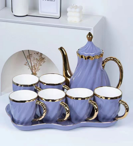 Tea Pot and Cup 8pc Set D-6