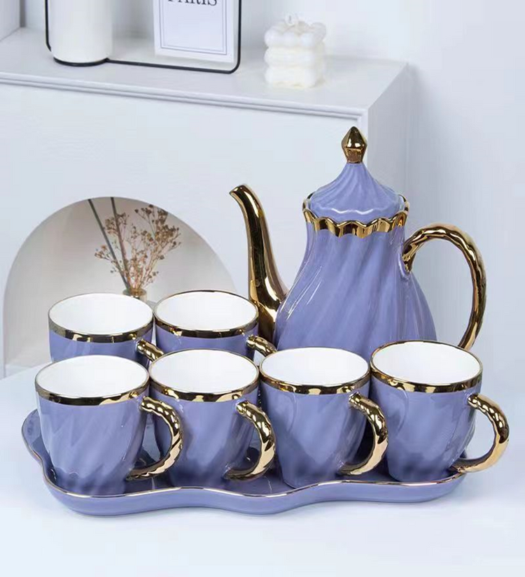 Tea Pot and Cup 8pc Set D-6