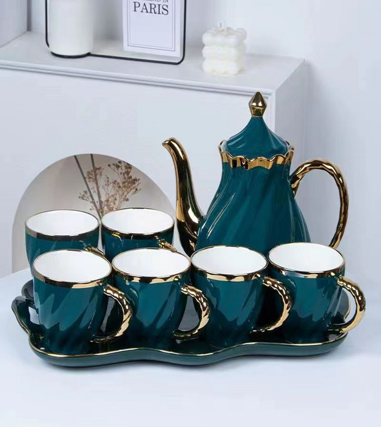 Tea Pot and Cup 8pc Set D-1