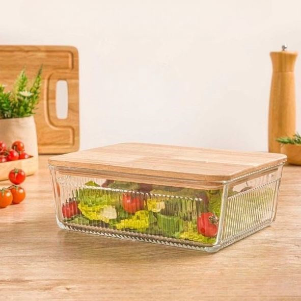 Glass Container With Wooden Lid 2.25L 219259