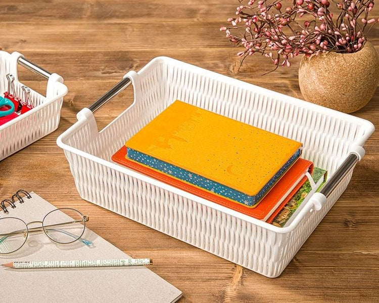 Bamboo Basket With Steel Handle - M 138435