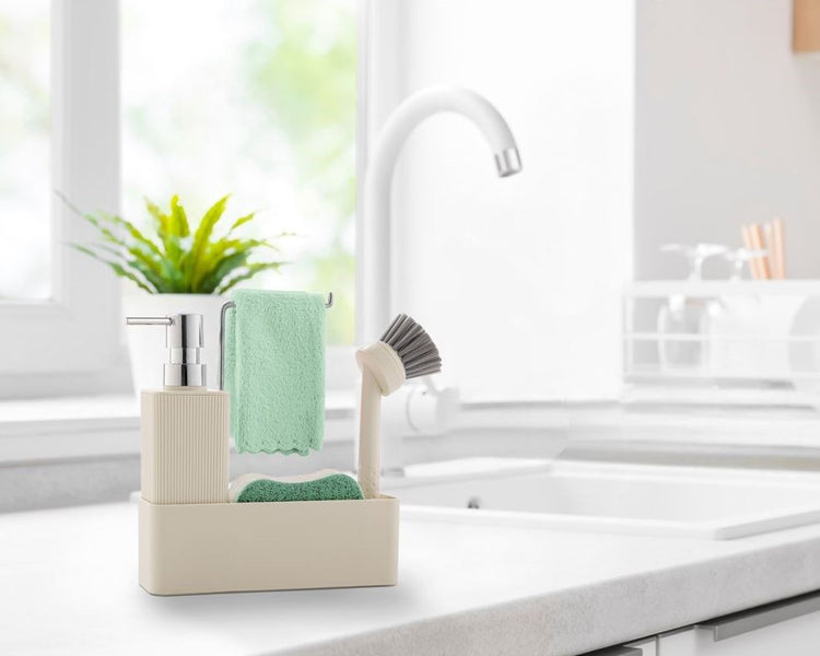 Square Liquid Dispenser Set With Brush 400mL 212535