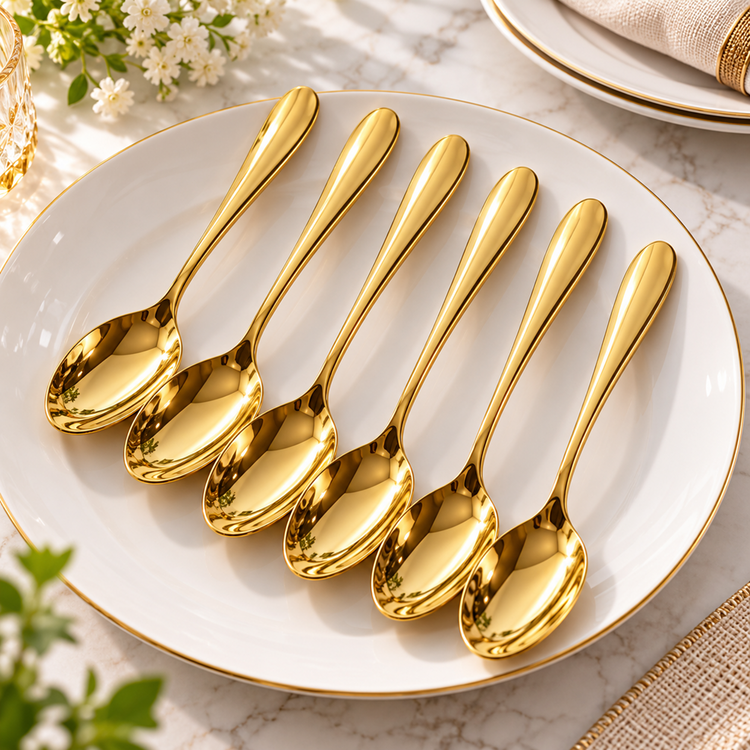 Gold Spoon Stainless Steel 6pc