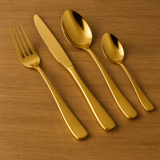 Gold Stainless Steel Cutlery 24pc 30125375