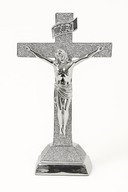Silver Shiny Cross Decor