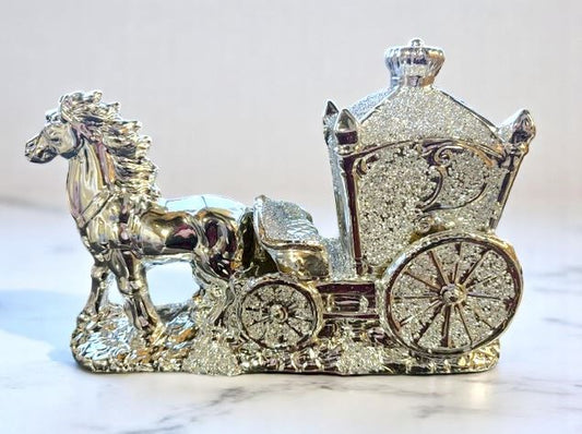 Crushed Crystal Horse Carriage Figurine BT217