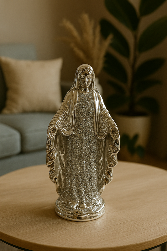 Crushed Crystal Holy Mary Figurine Decor H08141