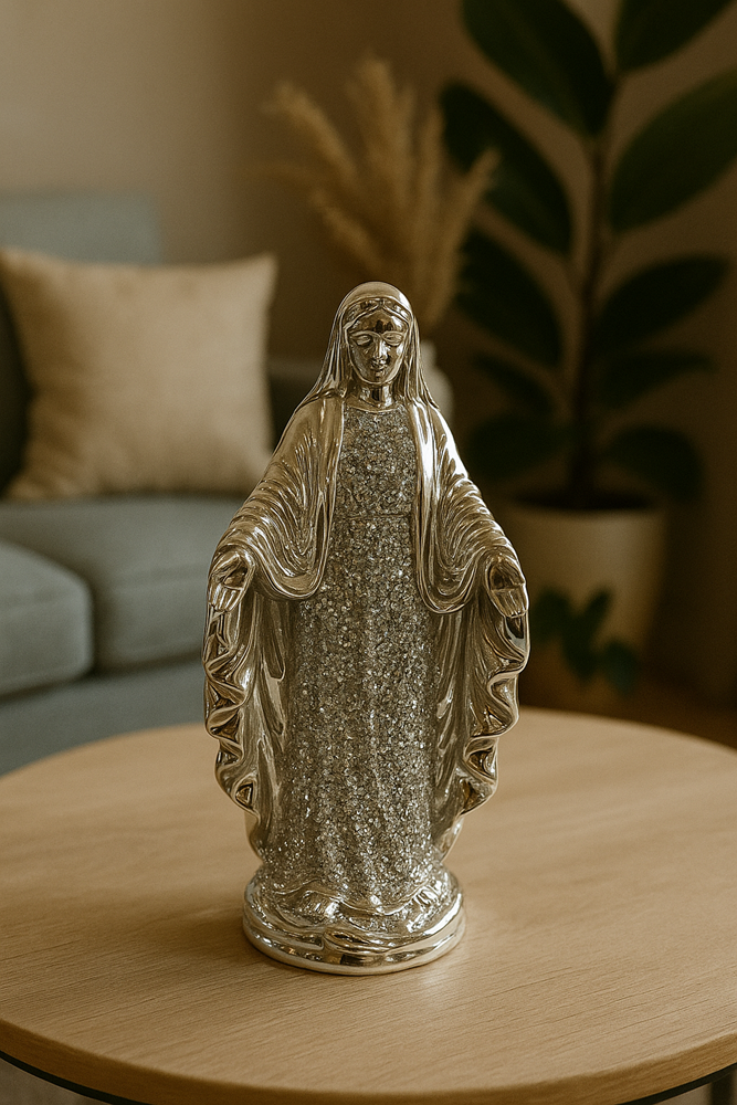 Crushed Crystal Holy Mary Figurine Decor H08141