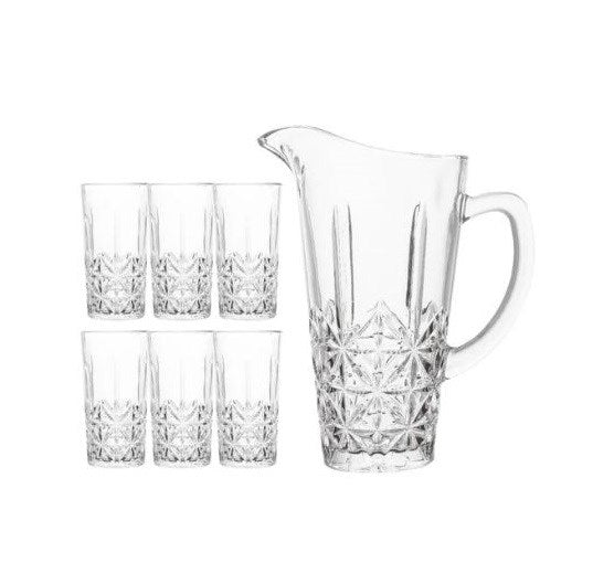 Glass Jug & Cup Set