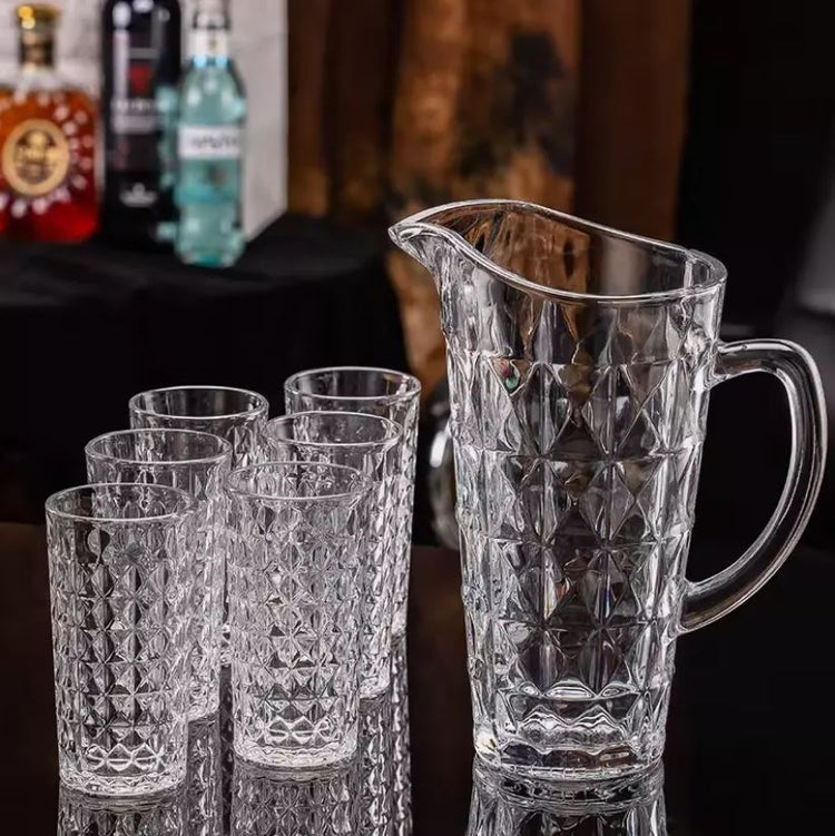 Glass Jug & Cup Set