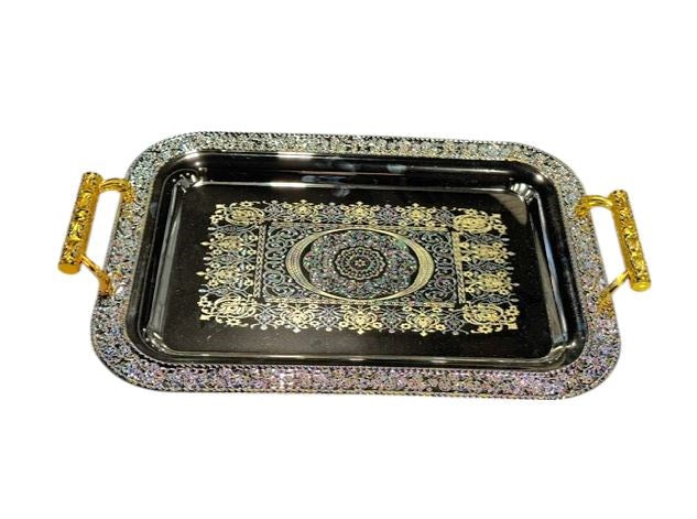 Serving Tray 5703-PG-3P 3pc Gold & Silver