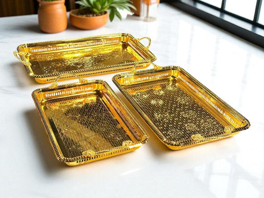 Serving Tray 5953-SG-3P 3pc Gold