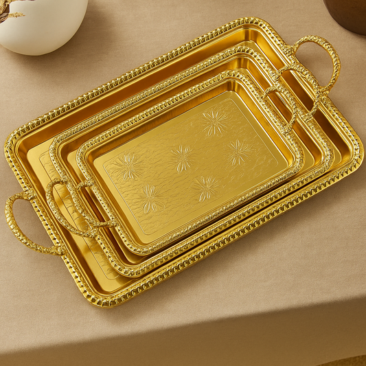 Serving Tray 5953-SG-3P 3pc Gold