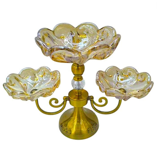 Glass 3 Section Fruit Stand AAA-11