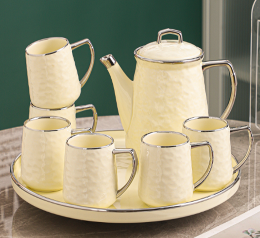 Silver Tea Pot & 6 Cup Set CX05