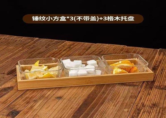 Glass Snack Tray 3pc AAA-1
