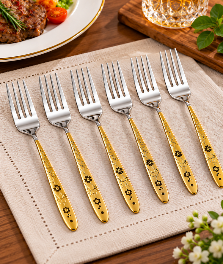 Fork Silver & Gold 6pc