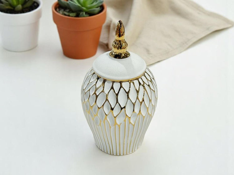 Vase White & Gold XL021 DD16009