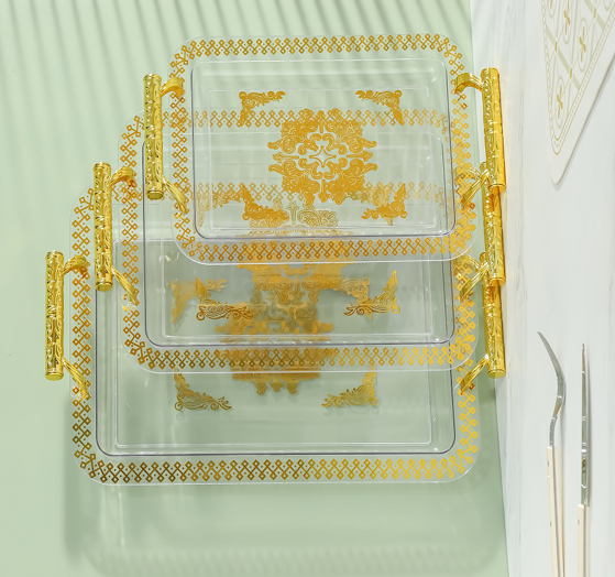 Clear Serving Tray 3pc DD1190