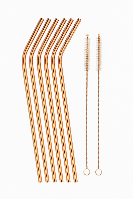 Rose Gold Stainless Steel Straws 722-12