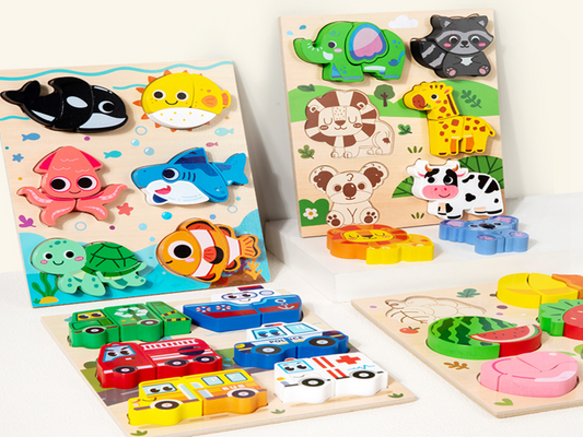 Six-in-One Wooden Puzzle Set
