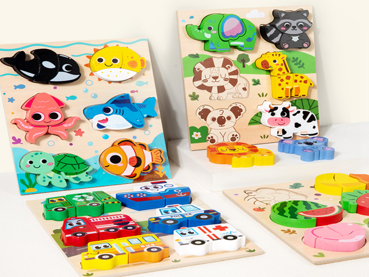 Six-in-One Wooden Puzzle Set