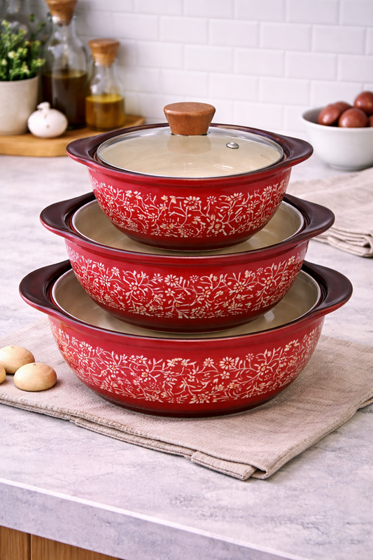 Casserole Soup Pots 3pc Set DT-S-9065R