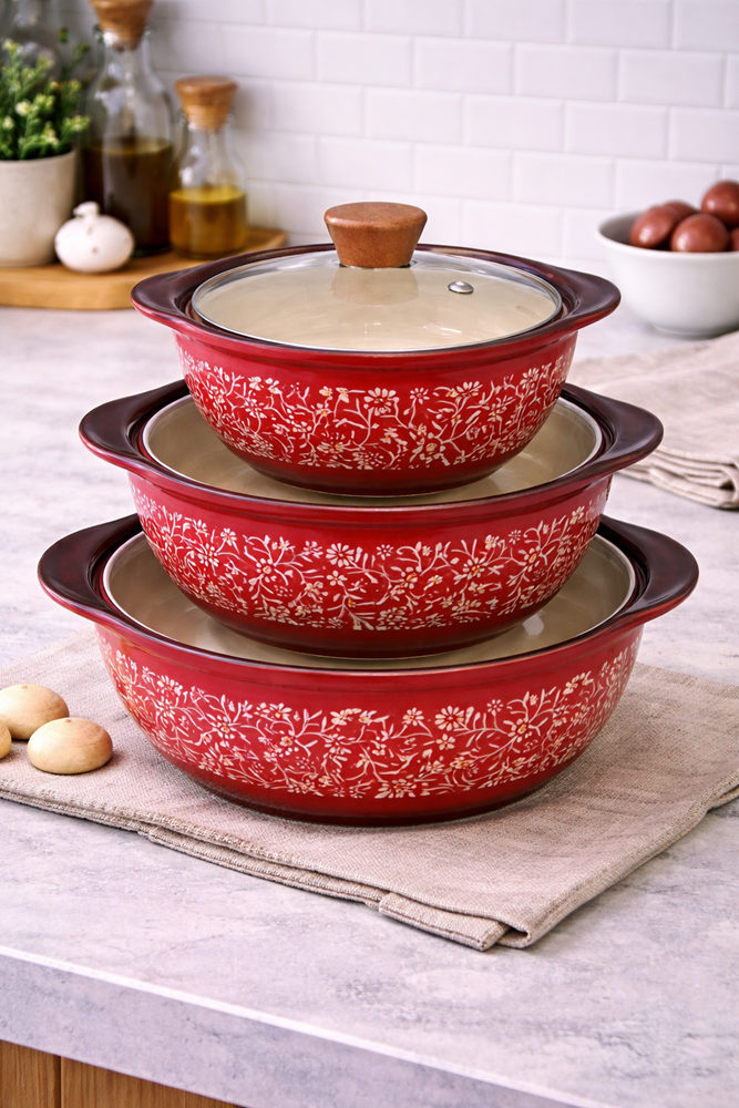 Casserole Soup Pots 3pc Set DT-S-9065R