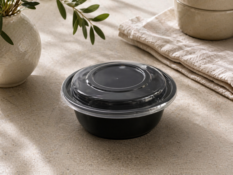 Disposable Bowl with Lid 700mL 50pc