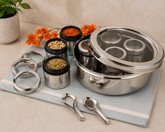 S/S 8PC Spice Masala Dabba Set