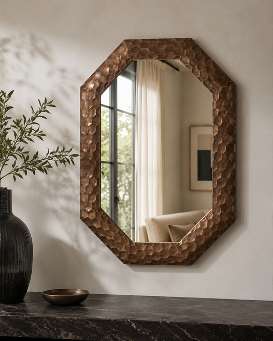 Octagonal Wall Mirror 54 x 76cm