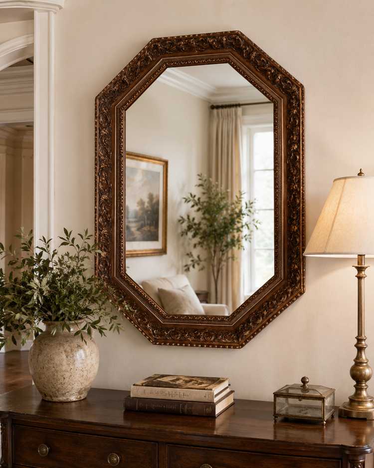 Octagonal Wall Mirror 70 x 100cm