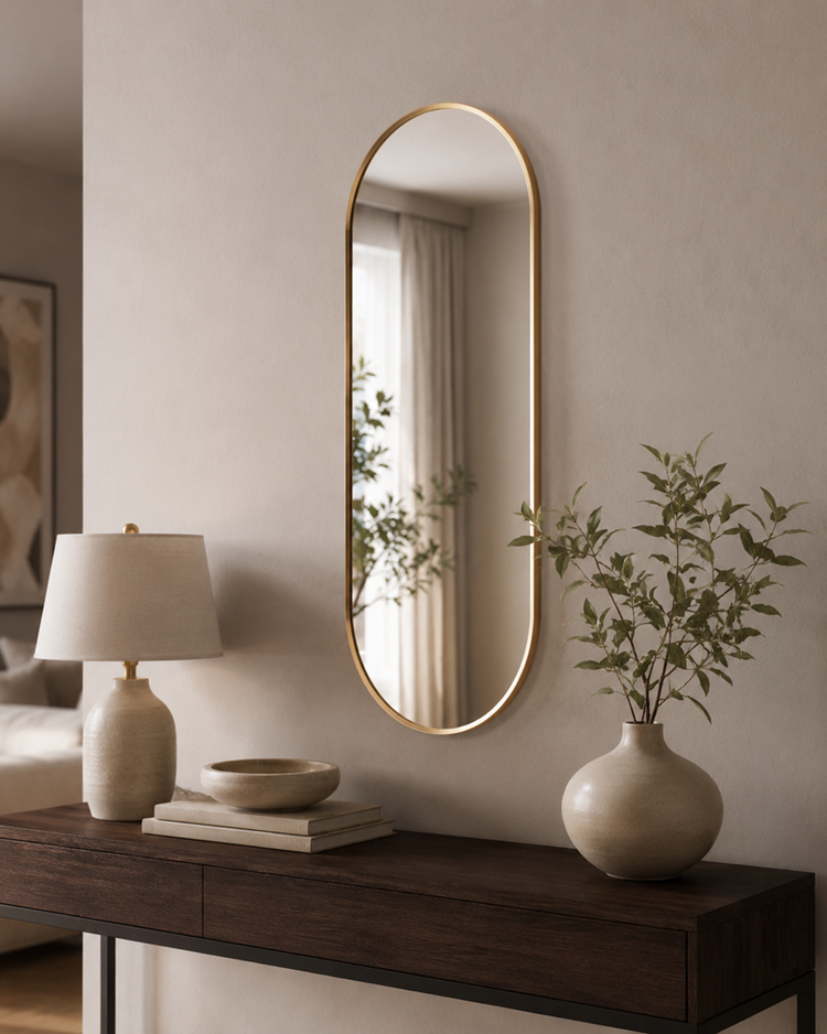 Oval Wall Mirror 40 x 80cm