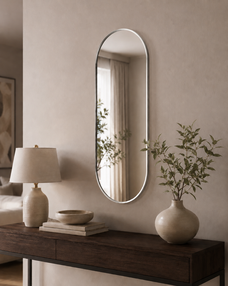 Oval Wall Mirror 40 x 80cm