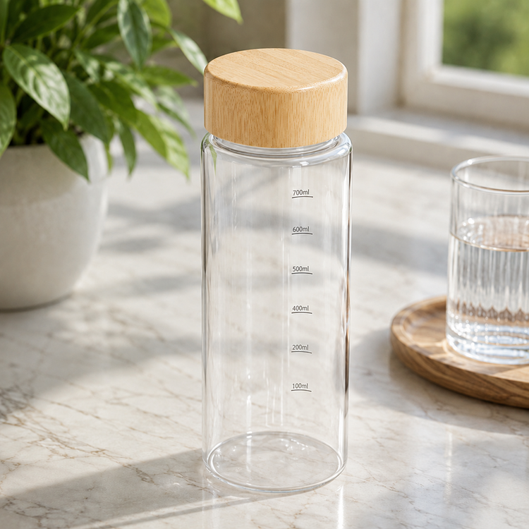 Glass Bottle Wooden Lid 700ml