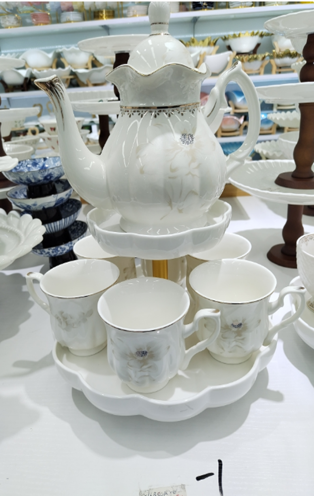 Tea Pot & Cup 8pc Set