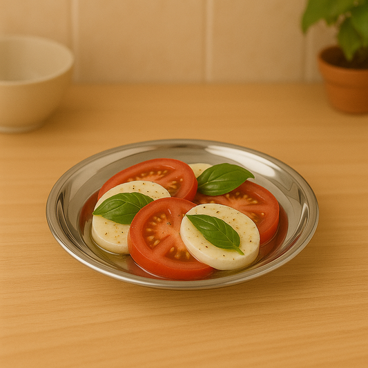 Stainless Steel Shallow Bowl 20cm