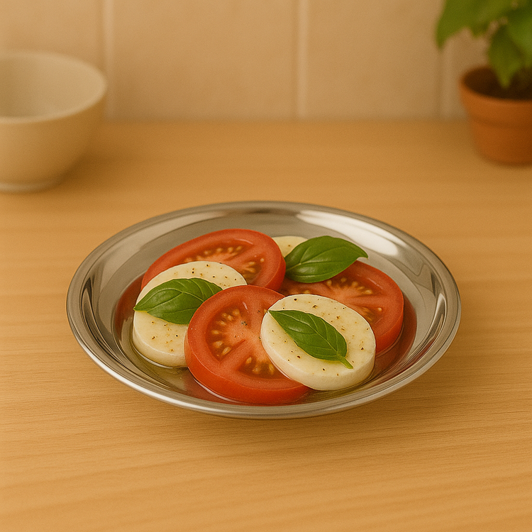 Stainless Steel Shallow Bowl 20cm